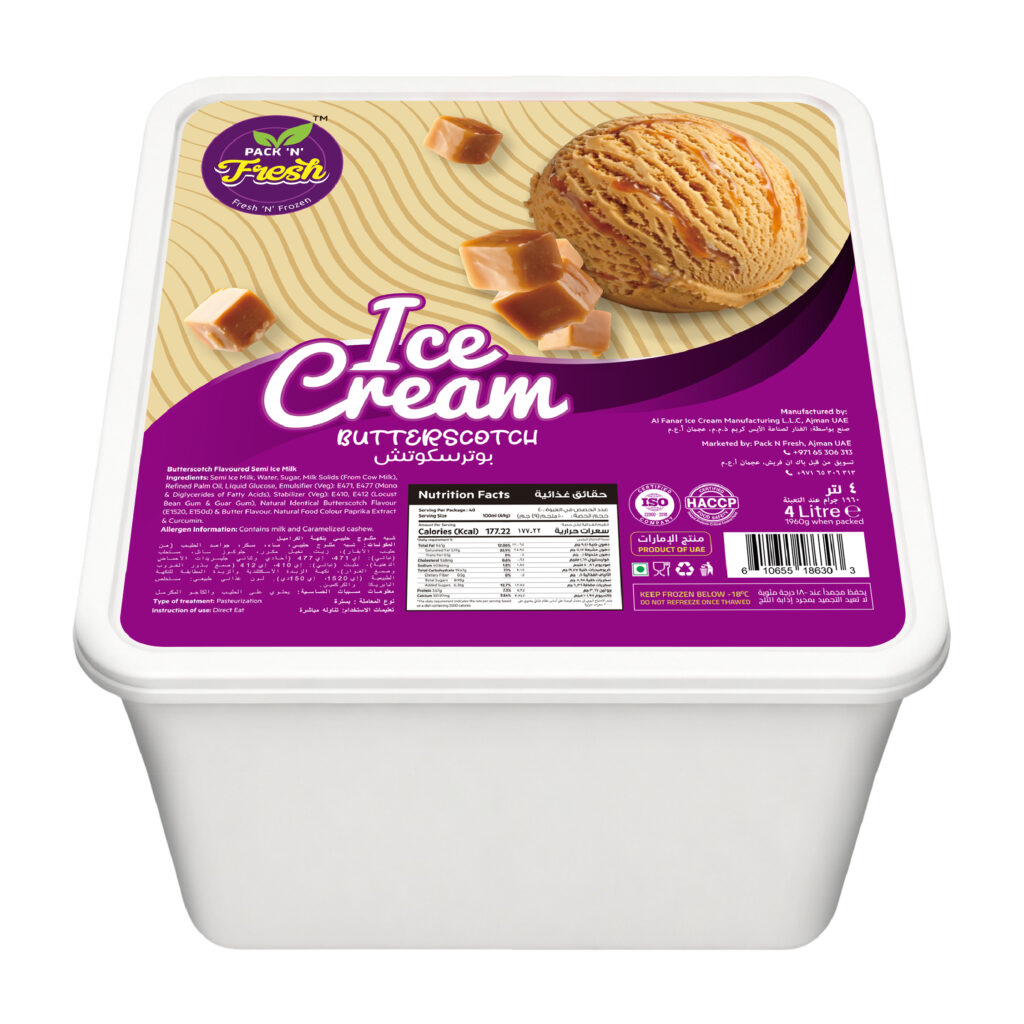 Butterscotch Ice Cream 4 Litre UAE